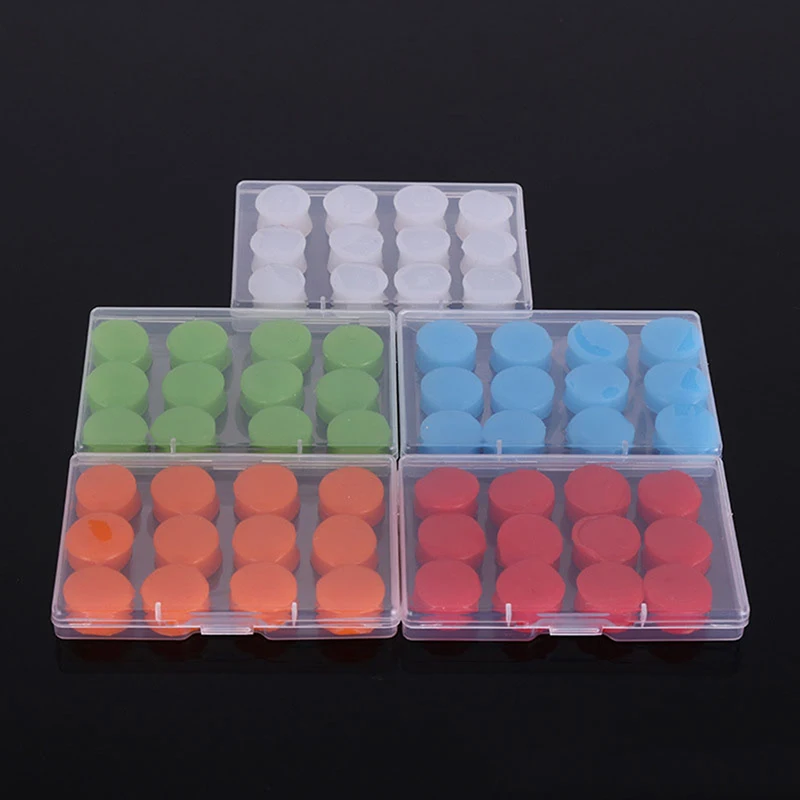 12PCS Silicone Ear Plugs Noise Reduction Sleep Anti Canceling Sound Insulation Earplug Protection Sleeping Reusable Ear Plugs