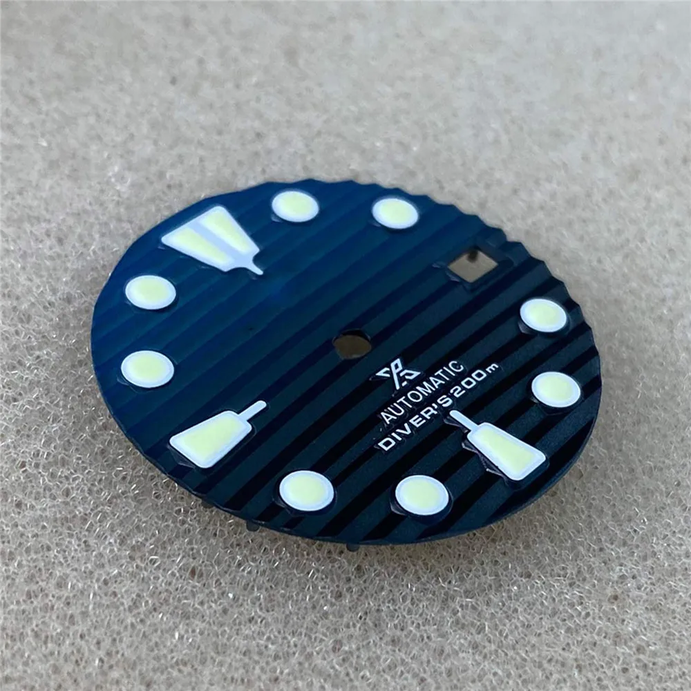 Replacement 28.5MM Luminous Dial Deep Sea Blue Men Diving Striped For NH35/NH36/ 4R36 Movement Parts | Электроника