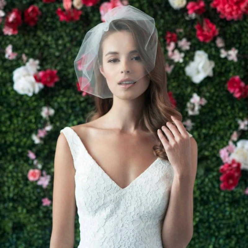 Bridal Birdcage Veil Blusher Tulle Wedding Accessories