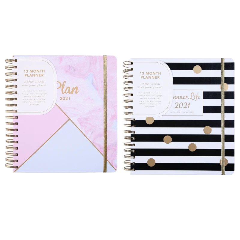 

2021 English Agenda B5 Spiral Coil Notebook Planner Journal Weekly Notepad Organizer Daily Office School Supplies