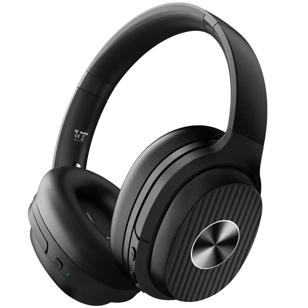 Black EKSA E5, активные наушники с шумоподавлением, Bluetooth, беспроводные наушники, складные Накладные наушники, портативная гарнитура для телефонов, музыка, USB C - Цвет: Black
