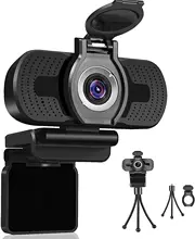 Dericam 720P Webcam with Microphone, USB Computer Web Camera, Plug and Play Desktop and Laptop Webcam for Windows Mac OS, for