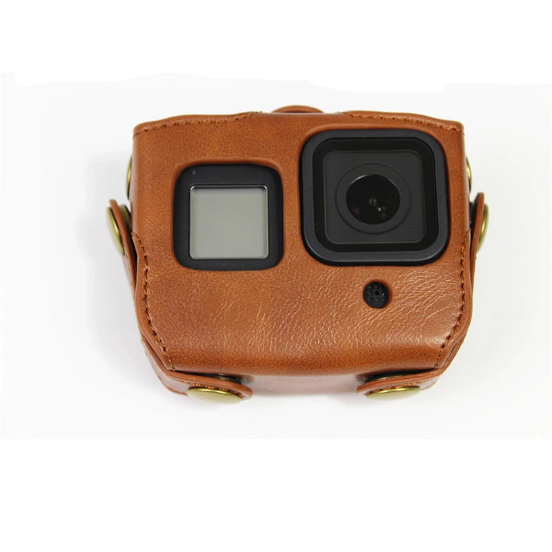 Кожаный защитный чехол PU рамка плечевой ремень сумка для хранения для Gopro Hero 8 черный аксессуары для экшн-камеры