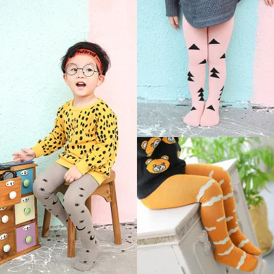 

2019 kids cotton Tights Autumn/Winter Neonatal infant pantyhose Tights boys girls Stockings 0-3T warm High waist baby Tights