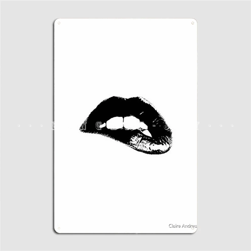 

Black And White Lips Wall Decor Metal Plaque Poster Cinema Garage Painting Décor Funny Cave Pub Tin Sign Poster