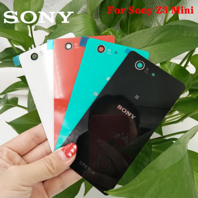 Стеклянная Крышка батарейного отсека для Sony Z3Mini сменная задняя крышка Xperia Z3 Compact