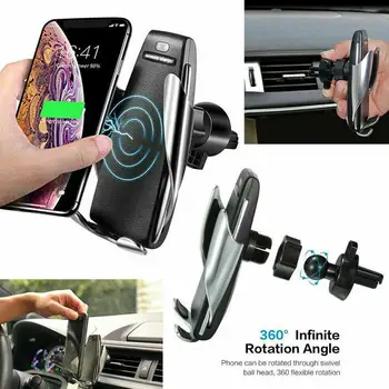 

Car Wireless Charger Holder 360 Rotation Adjustable Clamping Air Auto Charging Bracket Phone Stand Vent Mobile Mount J5O9