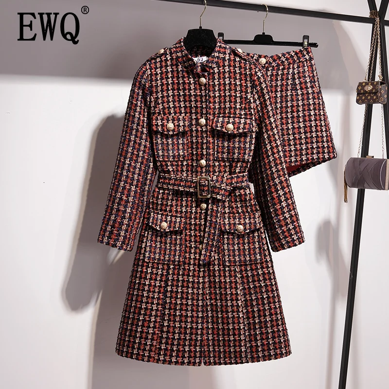 [EWQ] темперамент длинное шерстяное Свободное пальто с высокой талией шорты костюм из двух частей милый комплект для женщин 19C-a55-03-L
