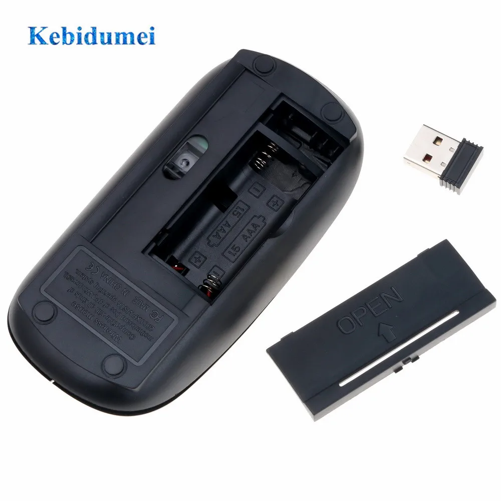Kebidumei 2,4 ГГц Беспроводная мышь ультра тонкий USB Оптический игровой тонкий приемник компьютер для Apple Mac ноутбук Переключатель Питания Мыши