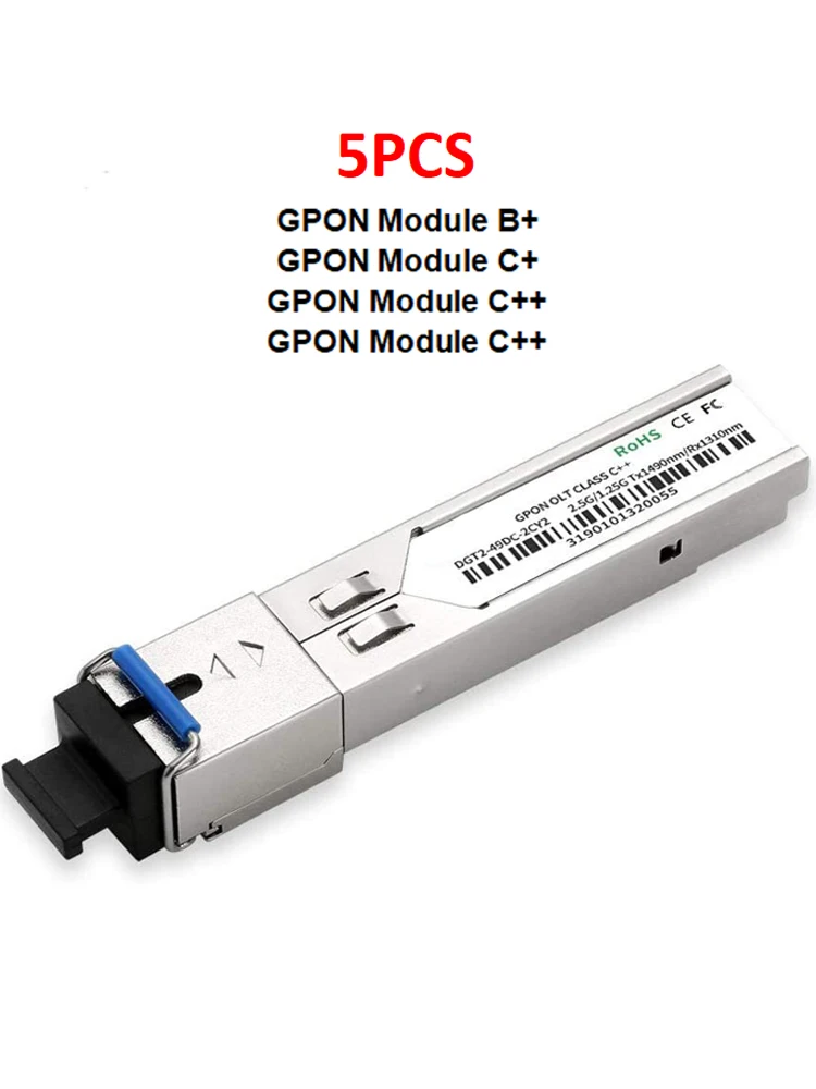 5 шт. модуль GPON 1 25G одиночное волокно SC разъем TX1490/RX1310 2 5-6.5Dbm класса B + C SFP трансивер