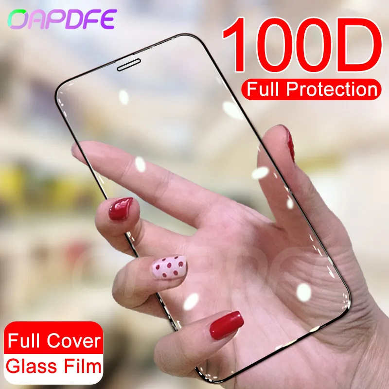 

100D Protective Tempered Glass on the For iPhone 11 Pro X XR XS Max Glass Screen Protector For iPhone 8 7 6 6S Plus Safety Film