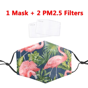 

Flamingo Animal Face Mask Printing Mouth Masks Reusable Protective PM 2.5 Filter Anti Dust Face Mask Proof Flu Mask Dropshipping