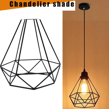 

Retro DIY Lampshade Hanging Lampshade Vintage Iron Shop Accessories Pendant Indoor Cage Shape Decorative Home Lamp Covers