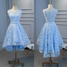 Elegant Lady Light Blue Bridesmaid Dreesses High Quality Organza with Lining and Applique Zipper Back Accept وصيفه الشرف فساتين