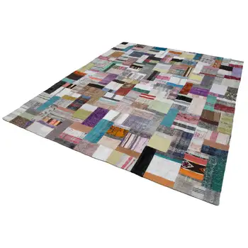

246x303 Cm Multicolor Handmade Rugs Patchwork Rug-8x10 Ft