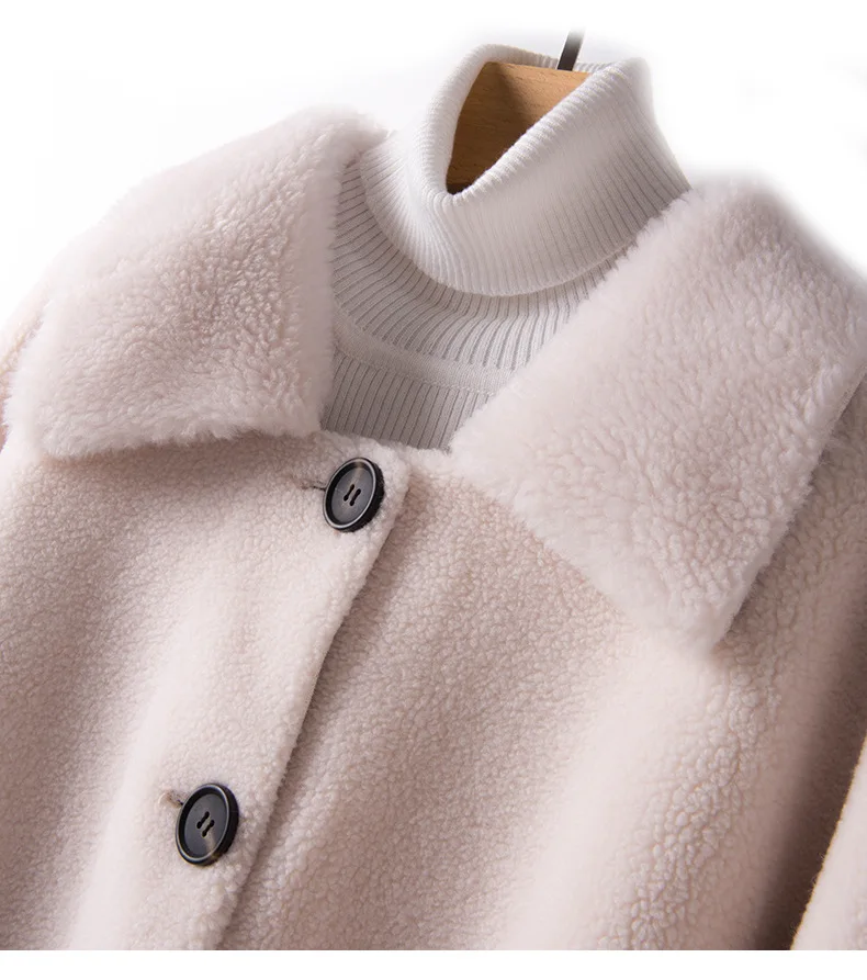 Осеннее и зимнее новое шерстяное пальто женское модное меховое свободное женское длинное пальто с одним отворотом