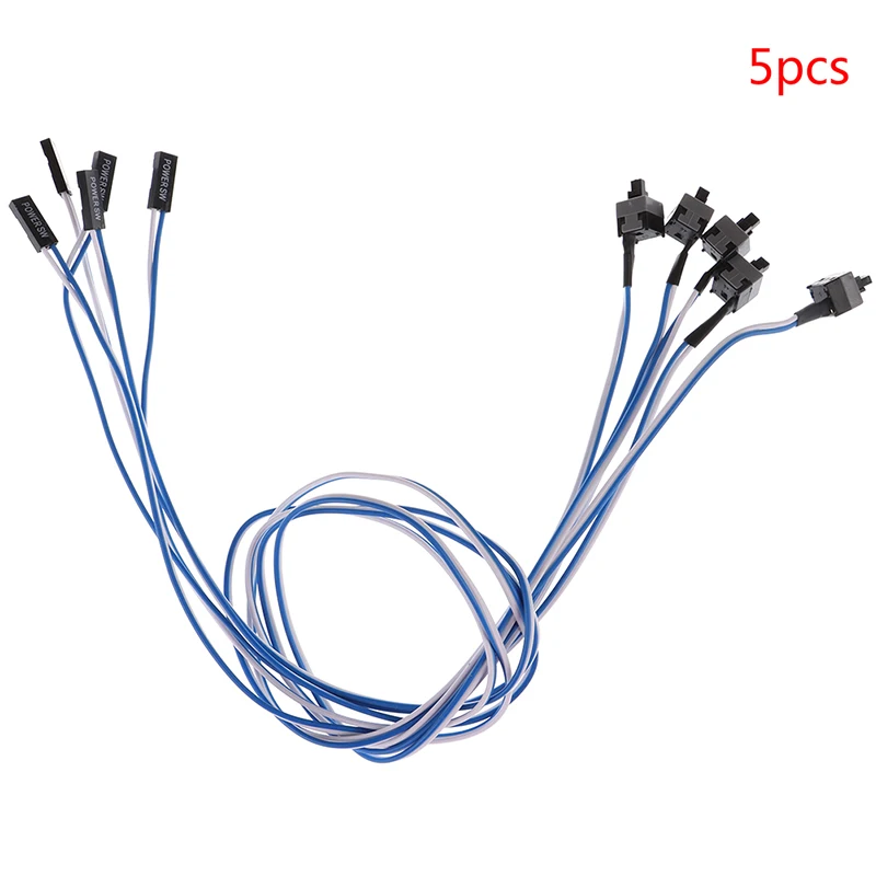 

5pcs PC Computer Desktop ATX Power Switch Connector Cable Cord Switch On/Off/Reset Button Computer Motherboard Power Cable