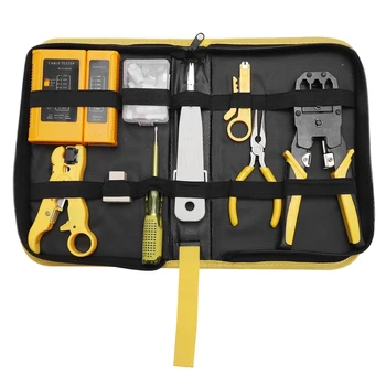 

HHO-1 Set Portable Multi-Function Crimping Pliers Screwdriver Set RJ45 RJ11 RJ12 Network Crystal Head Cable Clamp with Cable Tes