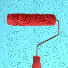 7 polegada parede pintura padrão rolo de poliuretano ferramenta proteção ambiental selo pintura decorativa rolo flor rolamento(China)