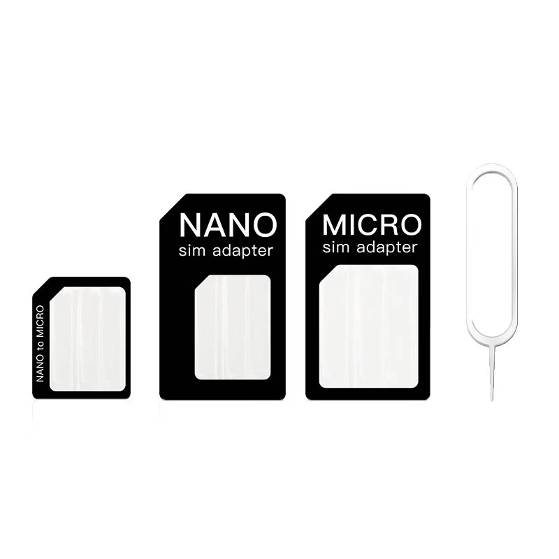 Storite 5-Pack SIM Card Adapter Kit With Ejector Pin – Nano To Micro, Nano To Standard, Micro To Standard SIM Adapter Set (Black