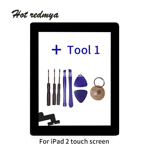 9," сенсорная панель, сменная для Ipad 2/3/4, Передний сенсорный экран, дигитайзер, переднее внешнее стекло, белый, черный цвет+ кнопка Home - Цвет: For iPad 2 Black