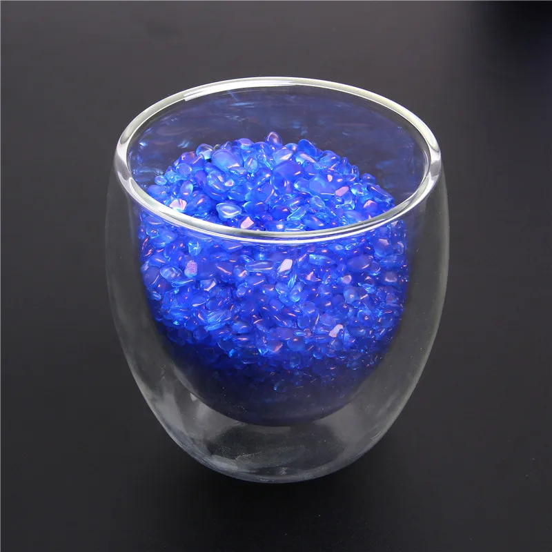 100g Blue Quartz Crystal gravel beads Stone Rock Chips stone Lucky Healing blue Stone Minerals Health Decoration diy chip beads