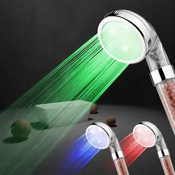 

Hot New Colorful LED Anion Shower Head SPA Pressurized Shower Head Water Saving Shower Nozzle For Home SPA Hotel