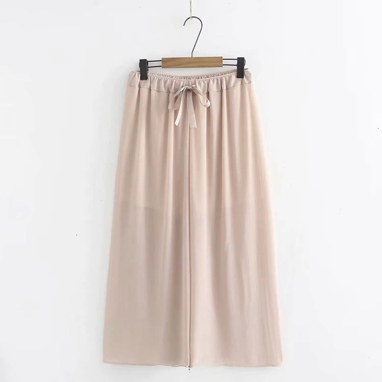 Плюс размер женские шифоновые 8/10 Broek Midi задний эластичный протирать трубы Broek