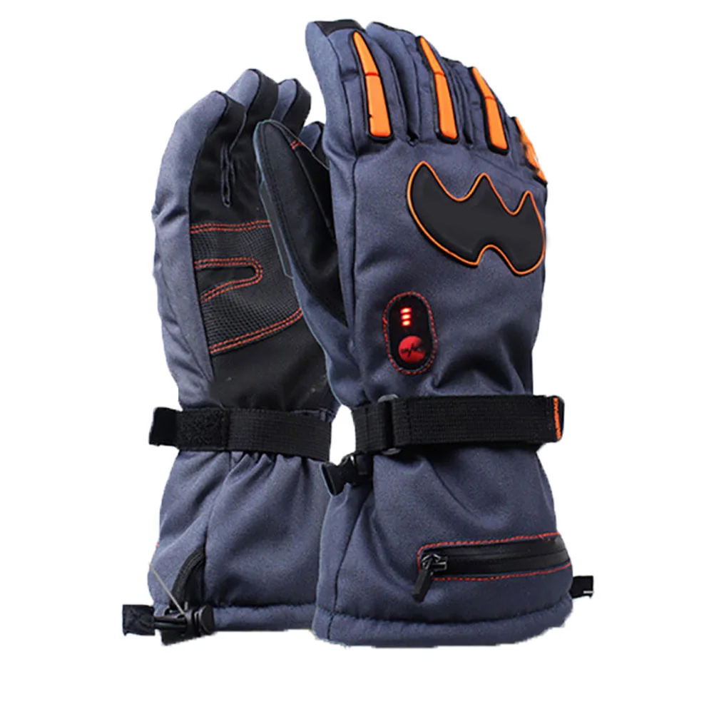 Electric Heated Winter Outdoor Sport Skiing Waterproof Warm Full Finger Gloves