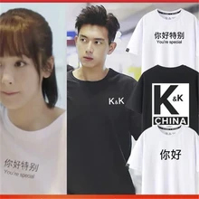 Li Xian Hu Tian/Футболка K& K, Клубные футболки для пар, летний топ, футболки для беременных, черно-белая футболка с крыльями