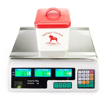 

ACS-30 40kg/5g Digital Price Computing Scale for Vegetable US Plug Silver & White TB Sale