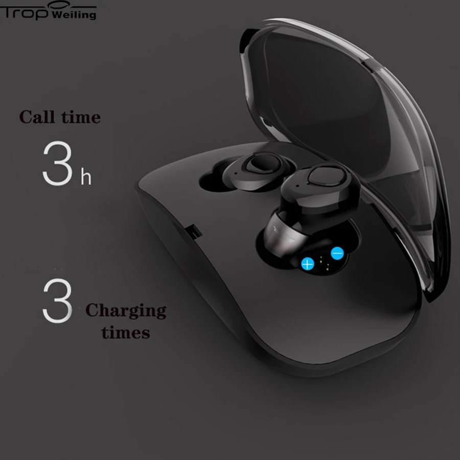 Tws Automatic pairing Headset Bluetooth Earphones with Dual Mircophone for Iphone/Smart Phone Noise Cancelling Headphone Earbuds