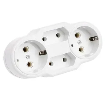 

Triple Plug Protective Contact Multiple Plug Power Distribution Adapter EU to Russian Conversion Socket Plug