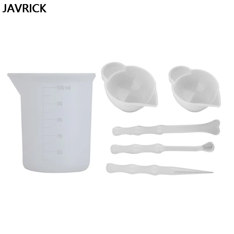 

6 pcs/set UV Resin Color Mixing Silicone Cup Mini Silicone Stirrers Epoxy Resin DIY Casting Jewelry Craft Tools
