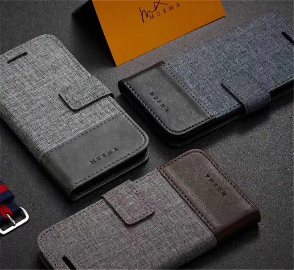 

Canvas Cloth Wallet Dual Color Card Pockets Slots Flip Case Mobile Cell Phone Cover Stand For Google pixel 2 3 3A XL Pixel 4 XL