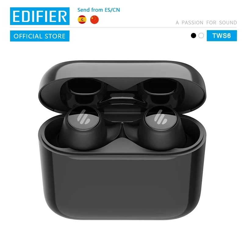 EDIFIER TWS6 наушники вкладыши TWS с устройство док станция Qualcomm aptX Bluetooth V5.0