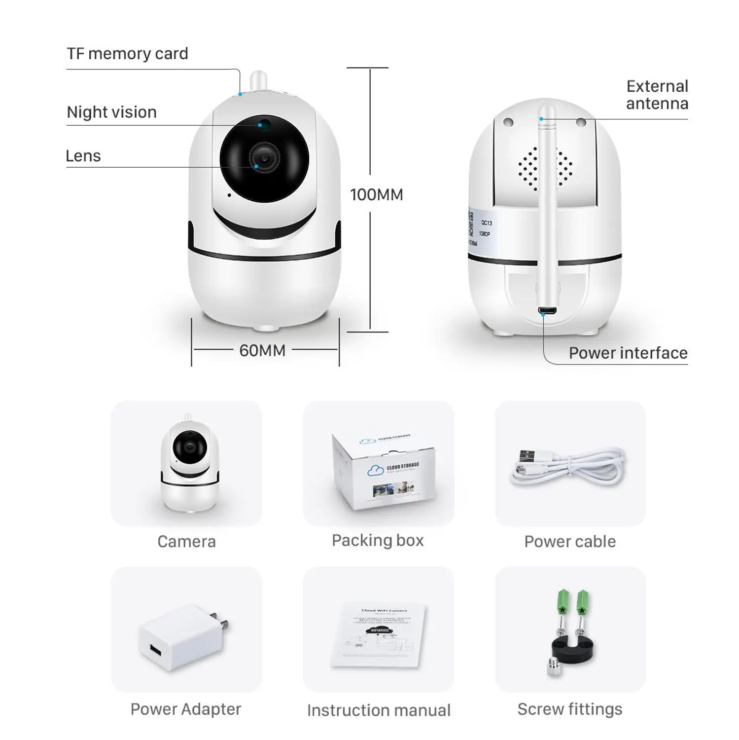 Беспроводная IP камера HD 1080P облачная Wi Fi умная домашняя наблюдения с