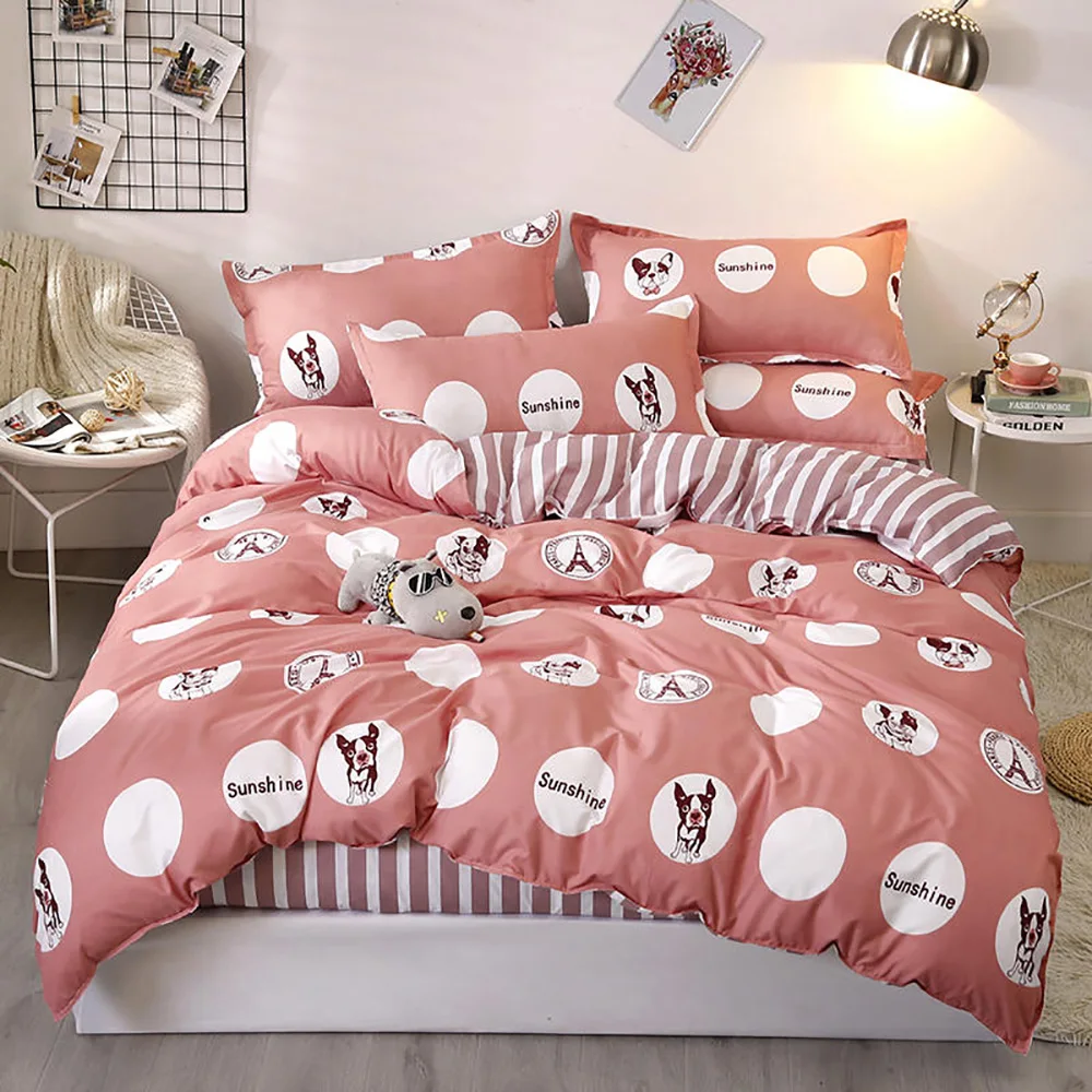Yellow Bedding Set Thumпостельные принадлежности свиньи Комплект постельного белья мультфильм желтый милый креативный король пододеяльник Любовь Королева Полный Твин Один удобный постельный комплект - Цвет: Yellow Bedding Set