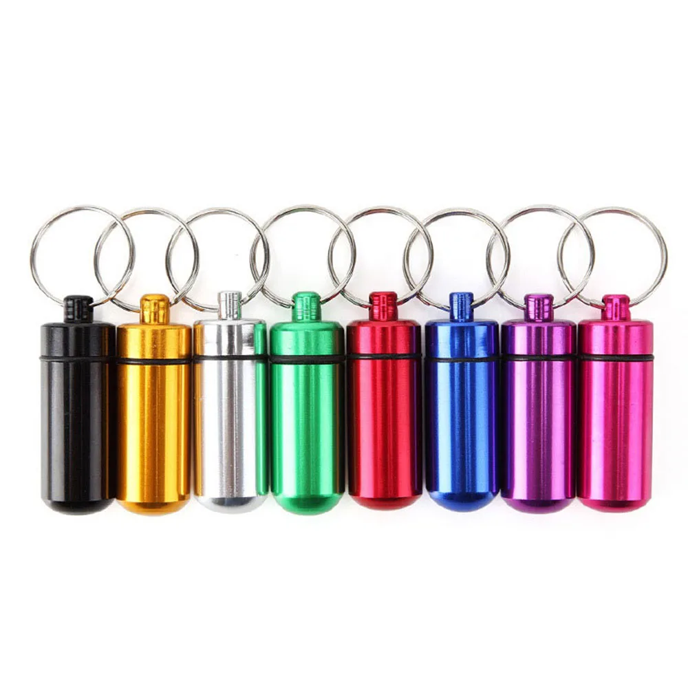 Водонепроницаемый алюминиевый контейнер для таблеток органайзер держатель