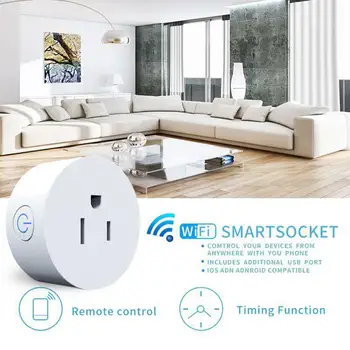 

Outlet WiFi Socket Wireless Smart Plug Switch Outlet Timer APP Control Power Voice Control for Amazon Alexa Google Home IFTTT