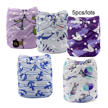 

5pcs Reusable Eco-friendly Cloth Diapers Baby Ecological Pocket Diaper Waterproof One Size Pocket Reusable Nappy Wholesale 2020
