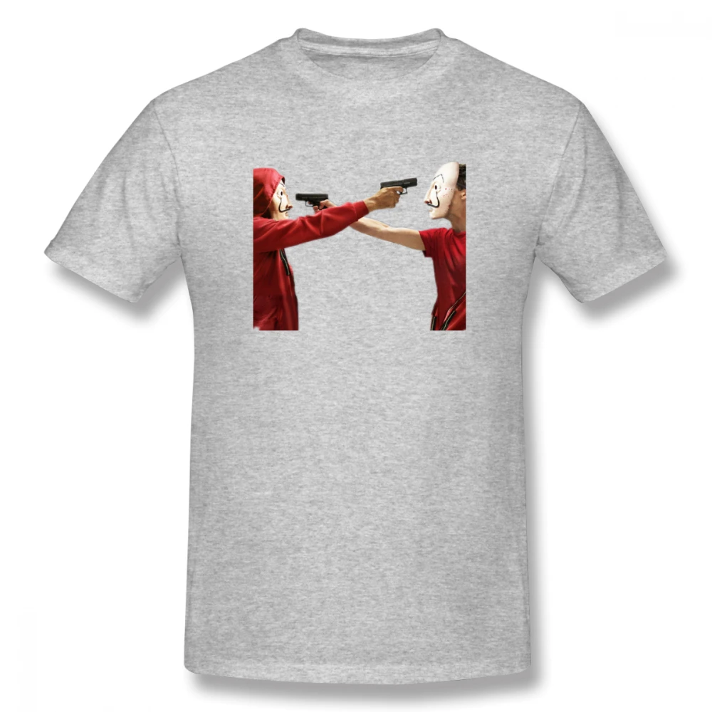 La Casa De Papel The Gun Casual O-Neck Men's Basic Short Sleeve T-Shirt 100% Cotton Tee Shirt Printed men clothes 2019