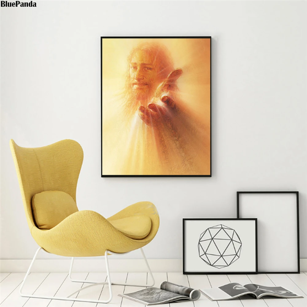 LLXHG/ Jesus Christus Die Hand Gottes Leinwand Poster Und Drucke Dekorative Wandkunst Bilder Gem/älde F/ür Wohnzimmer Home Decoration-60X80Cm Ungerahmt