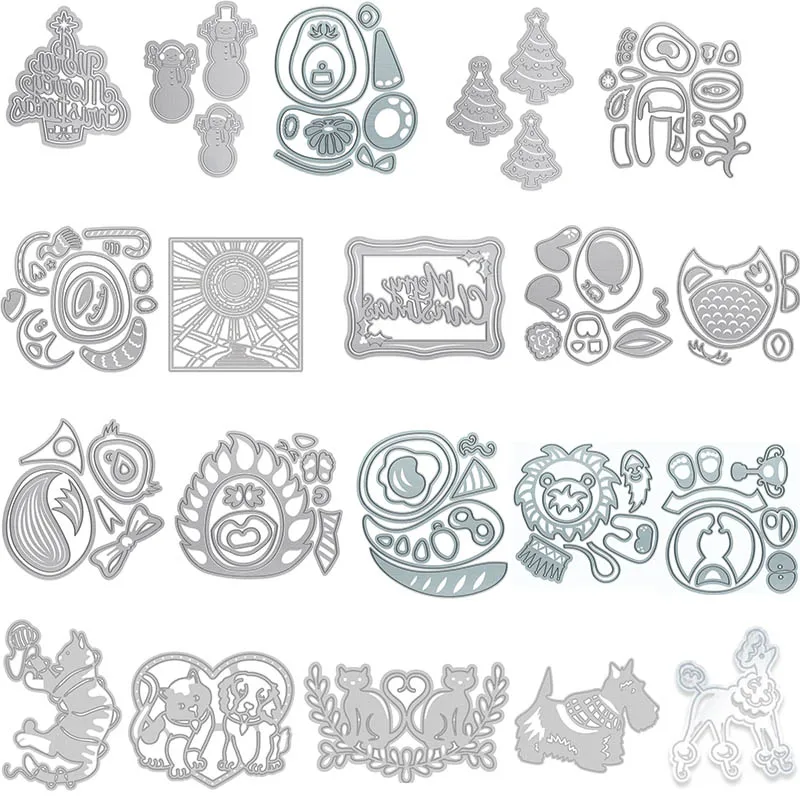 

Christmas Tree Penguin Cats Dinosaurs Metal Cutting Dies For Scrapbooking Craft Die Cut Card Making Embossing Stencil