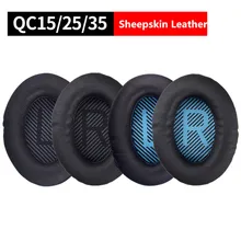 Sheepskin Leather Replacement Memory Foam Earpads For BOSE QC2 QC15 AE2 i QC25 QC35 Headphones Ear Pads Cushions