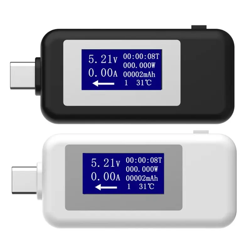 

Multi-functional USB Tester Type C LCD Digital Current Voltage Charger Capacity Monitor Power Temperature Timing Meter Voltmeter
