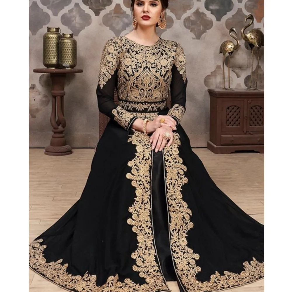 

2020 Woman Party Night Muslim Ball Gown Celebrity Evening Prom Dresses Long Plus Size Dubai Arabic Sari Formal Dresses