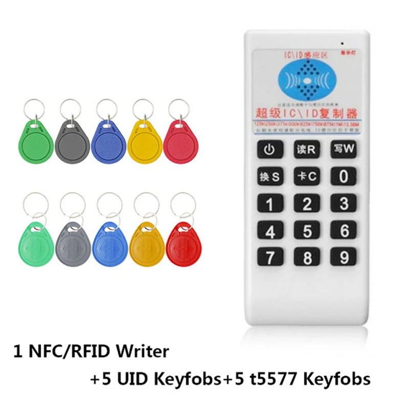 RFID идентификационный портативный 125 кГц-13,56 МГц копиры Дубликатор Cloner RFID NFC ID/IC card reader & writer карточки на костюм