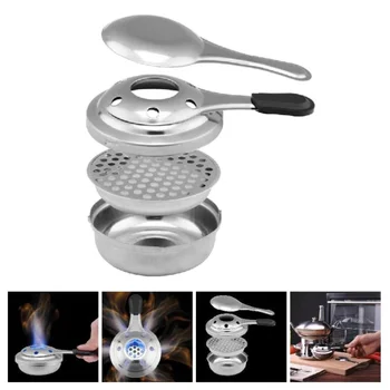 

Outdoor Portable Stainless Steel Anti-scald Handle Alcohol Stove Fuel Small Camping Hot Pot Windproof Picnic Alcohol Stove