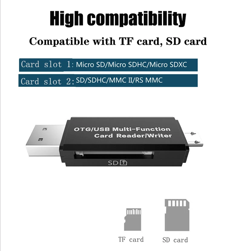 Memery карты считывающее устройство Micro USB OTG к USB 2,0 адаптер SD кард-ридер для Android Phone Tablet PC